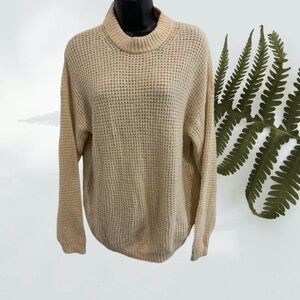 Cozy Soft Cream Waffle Knit Sweater-Aeropostale